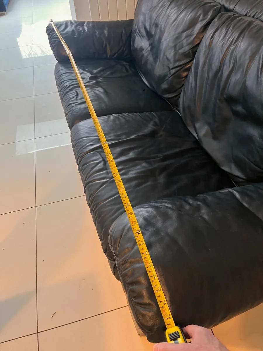 Leather Sofa Black - Image 2