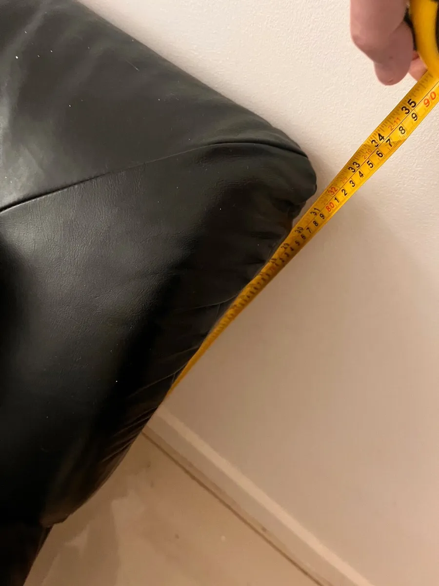 Leather Sofa Black - Image 3
