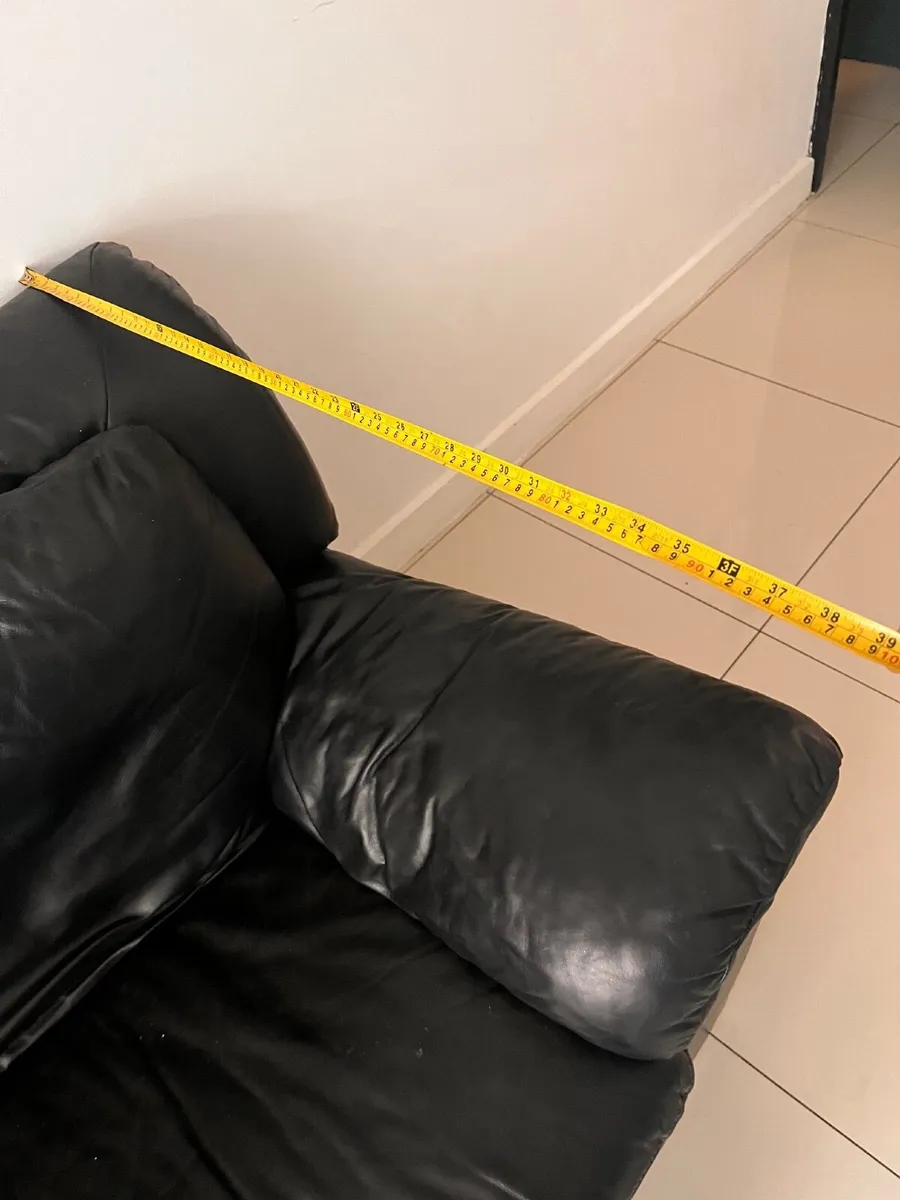 Leather Sofa Black - Image 4