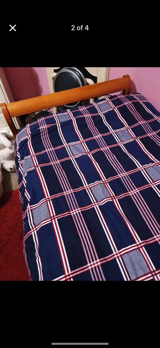 Single sleigh bed and mattress - Image 4