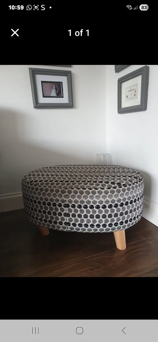 Chesterfield suite and footstool. And shabby chic - Image 1