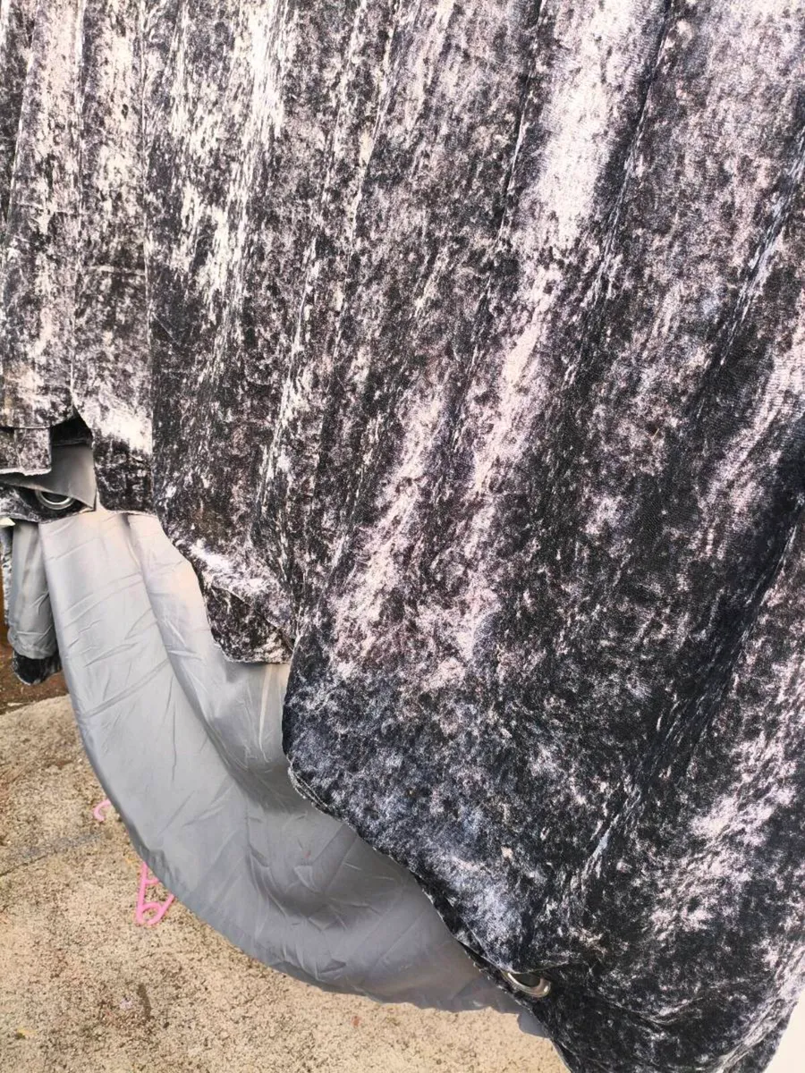 Beautiful crushed velvet gray 90/90 curtains - Image 3