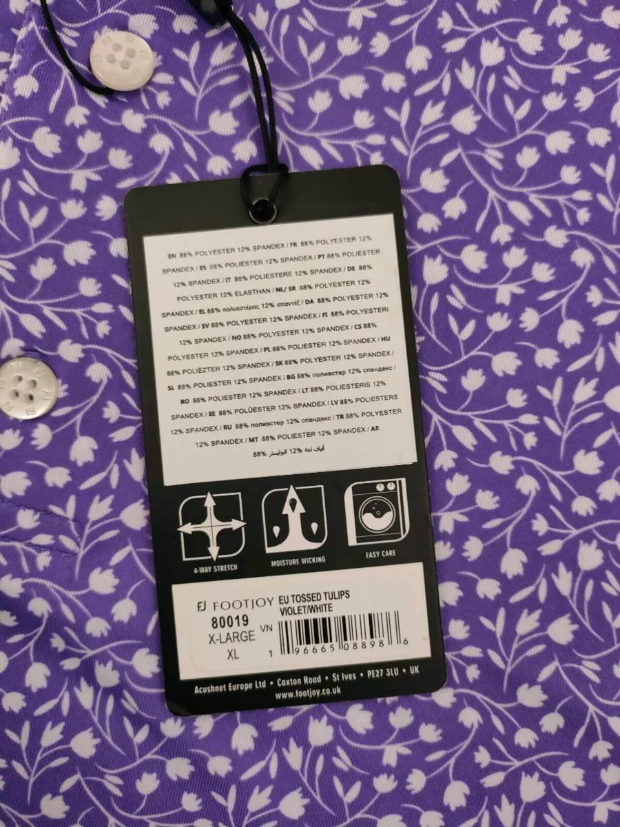 NEW FootJoy FJ Patterned Golf Polo Shirt Men's XL - Image 4