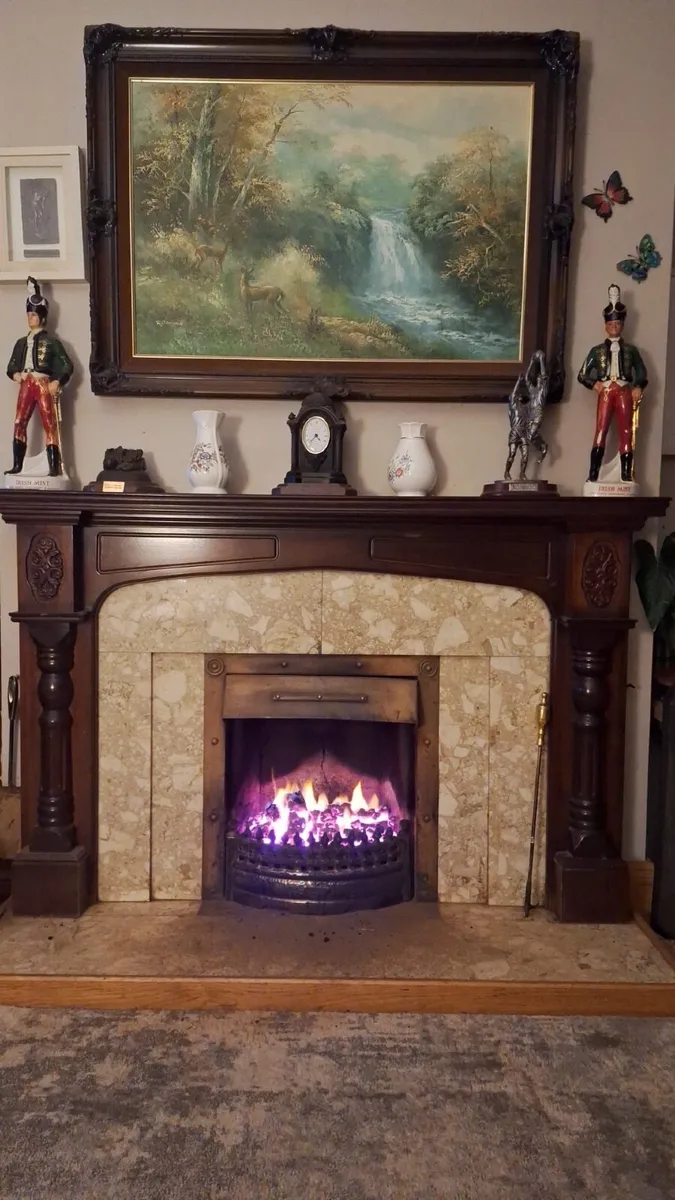 Classic Mahogany & Marble Fireplace