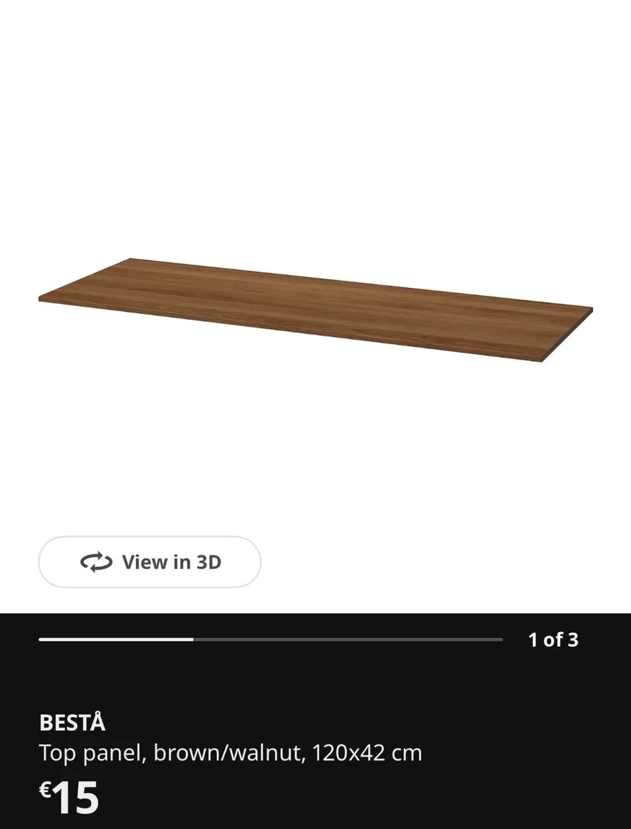 Ikea Besta brown / walnut top panel x 2 - Image 3