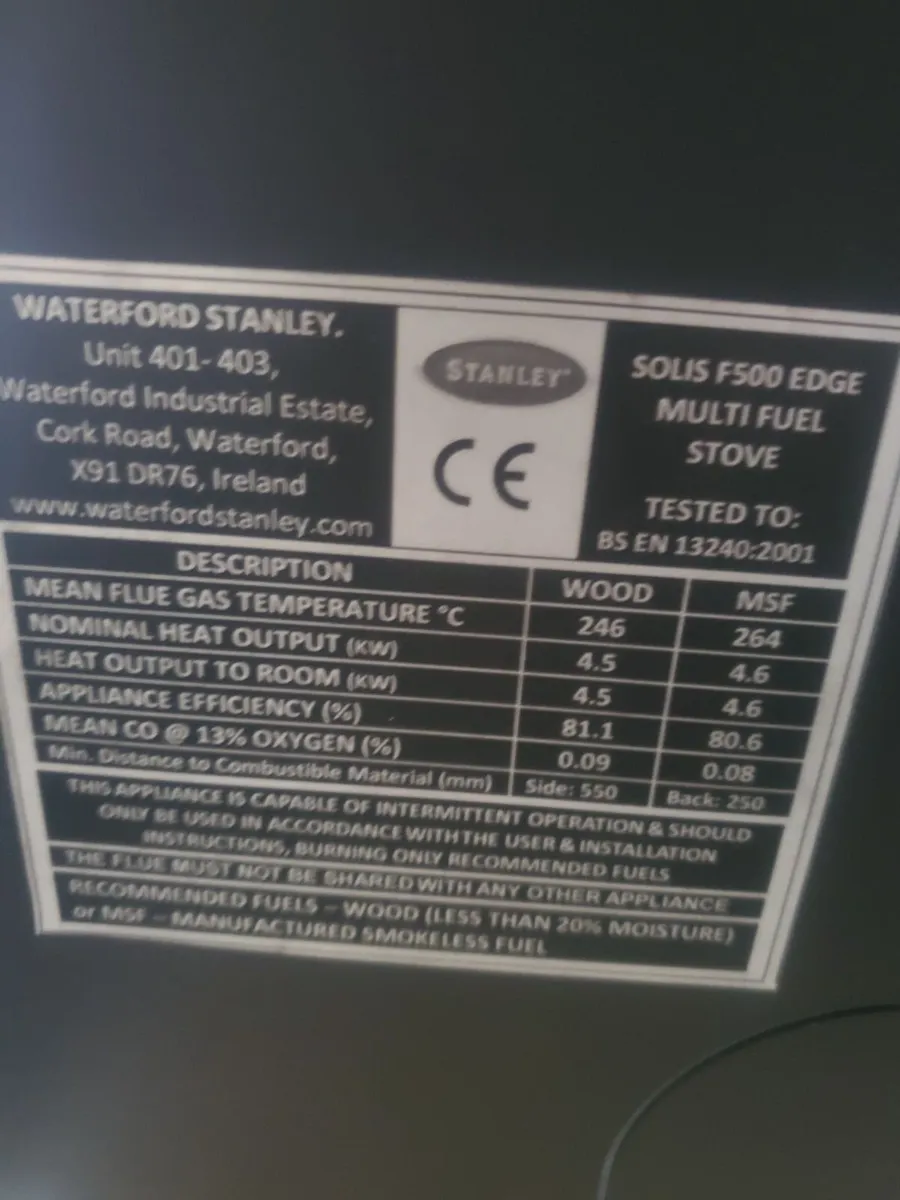 Stanley Solis Edge 5 kw eco solid fuel stove - Image 3