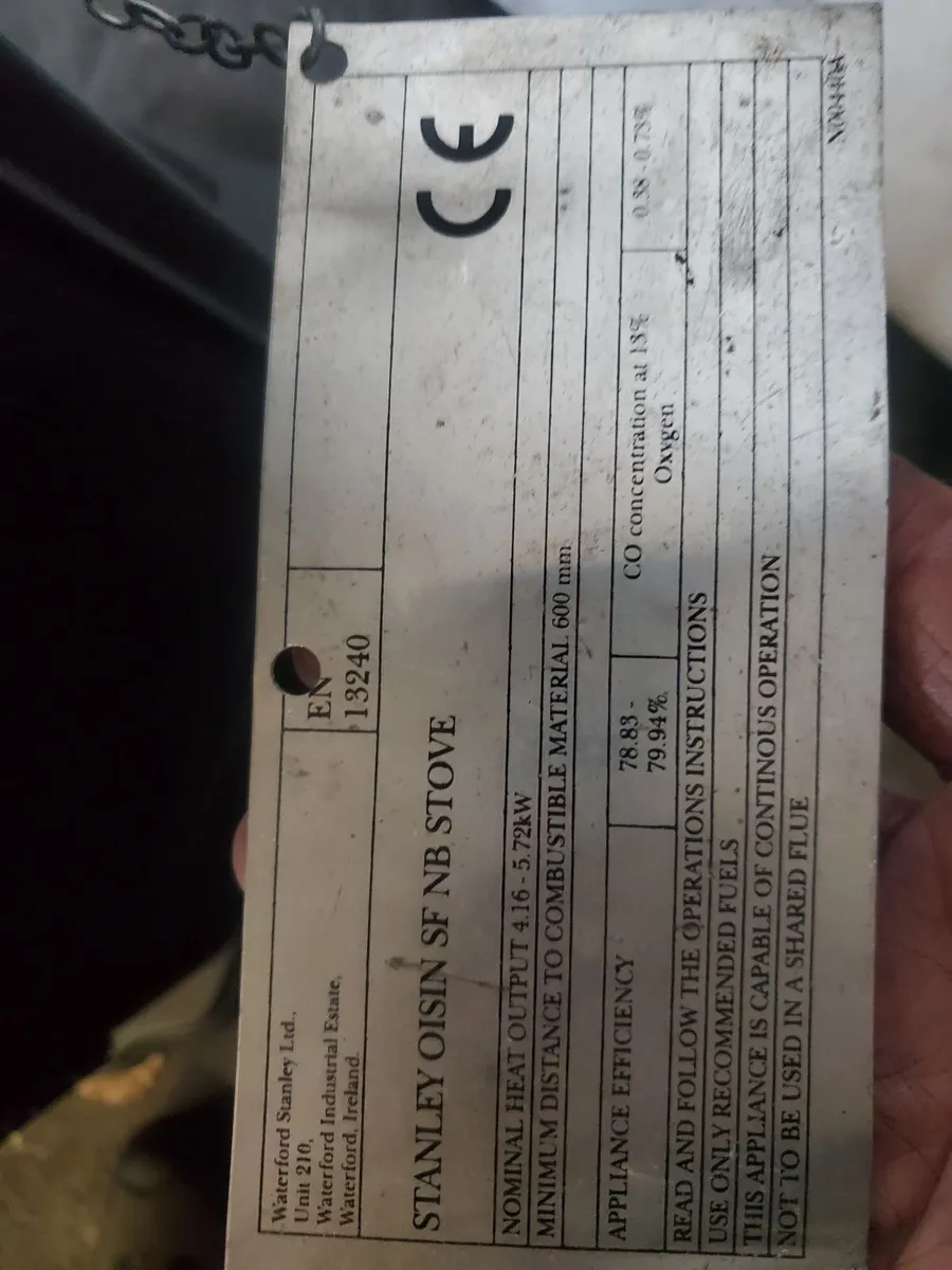 Stanley Oisin 6kw. Solid fuel stove as new - Image 3