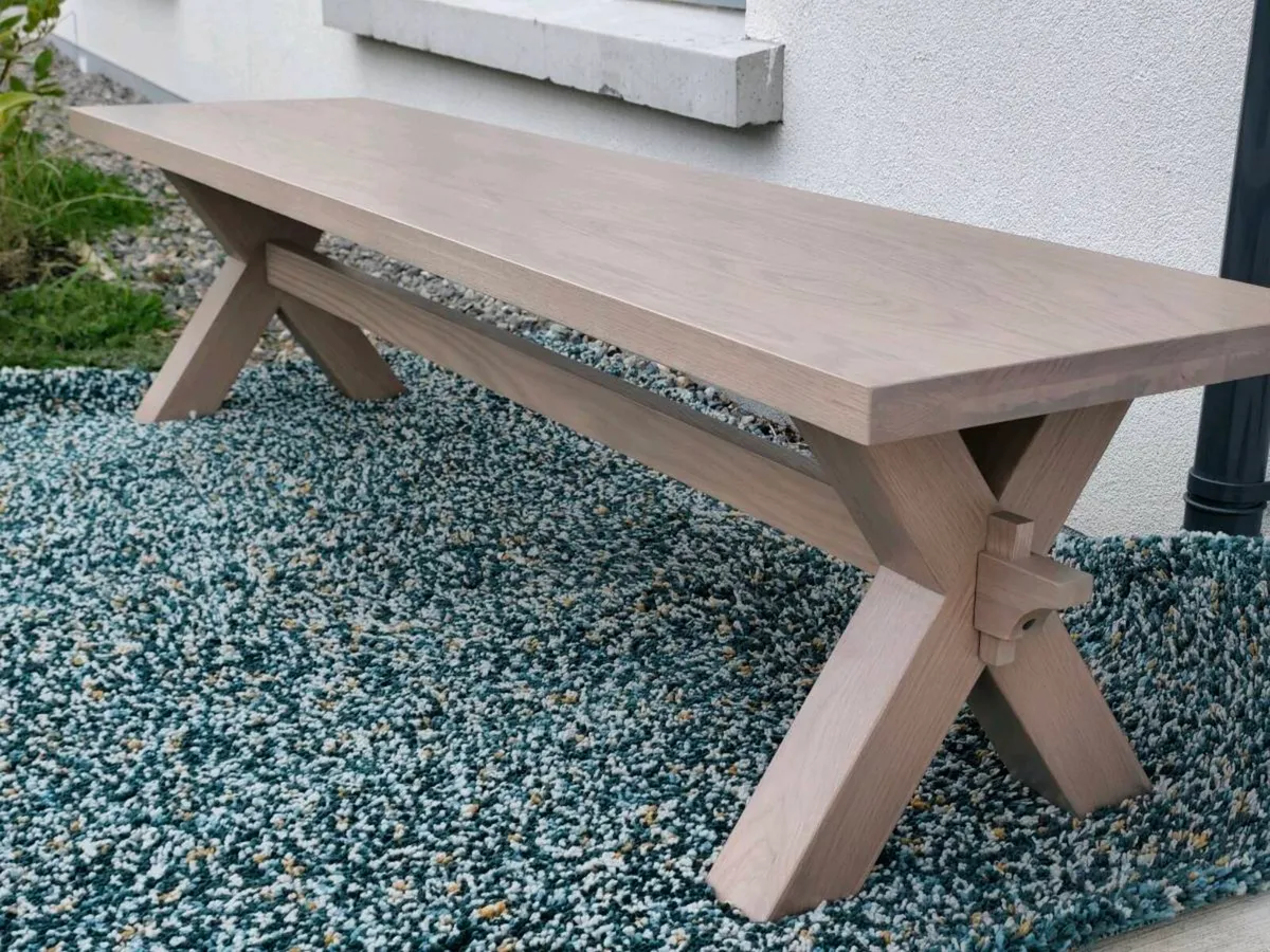 Solid Oak Bench Brand New - Image 1