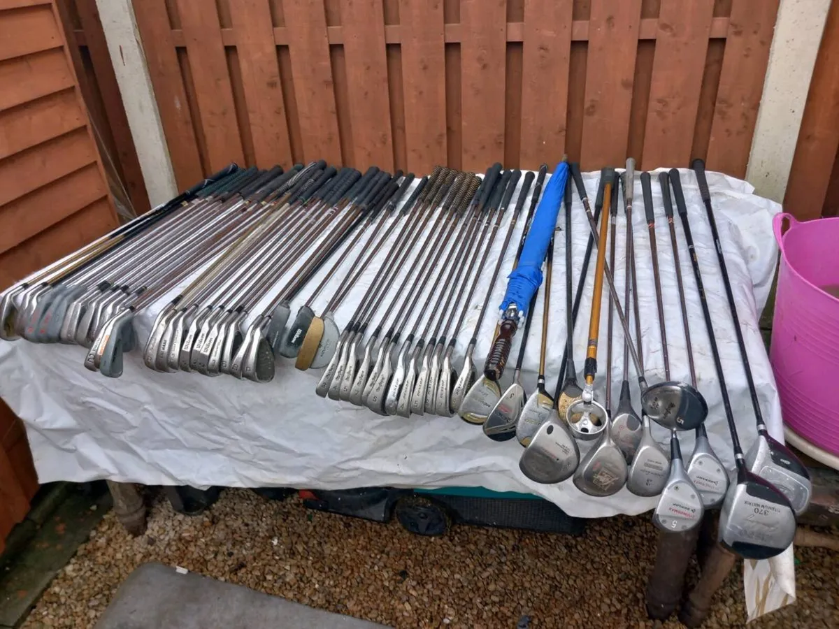 A selection of golf clubs and bags and golf balls - Image 4
