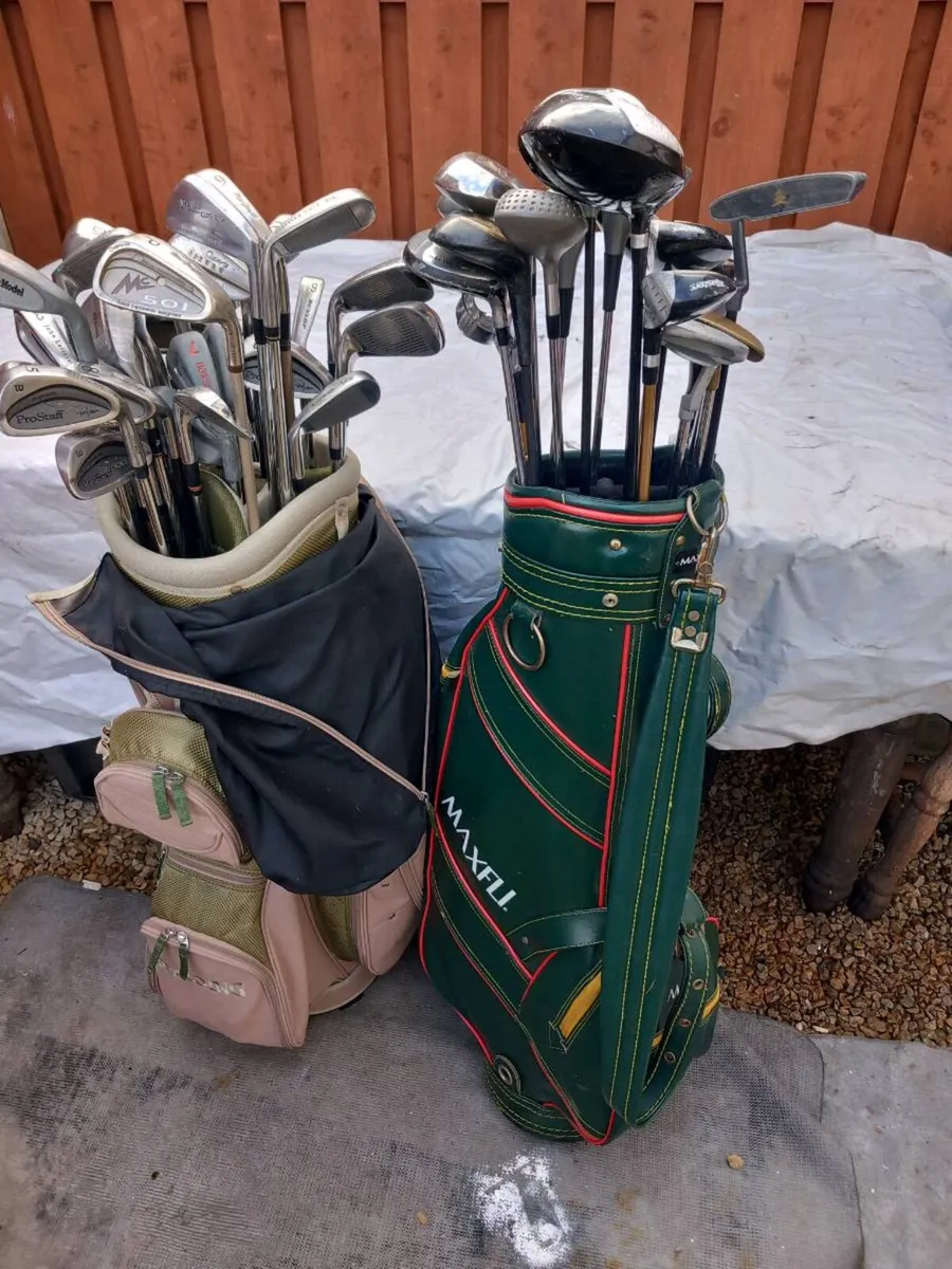 A selection of golf clubs and bags and golf balls - Image 2