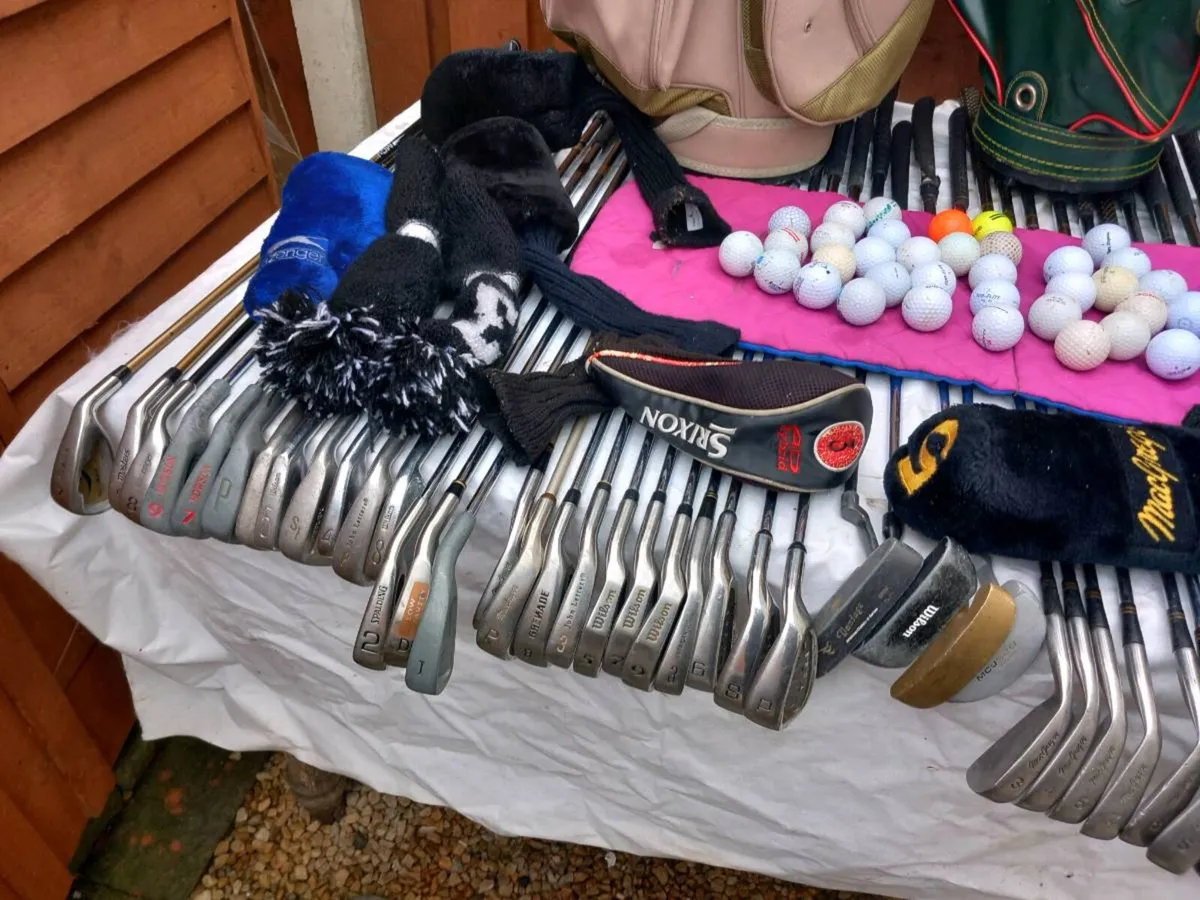 A selection of golf clubs and bags and golf balls - Image 3