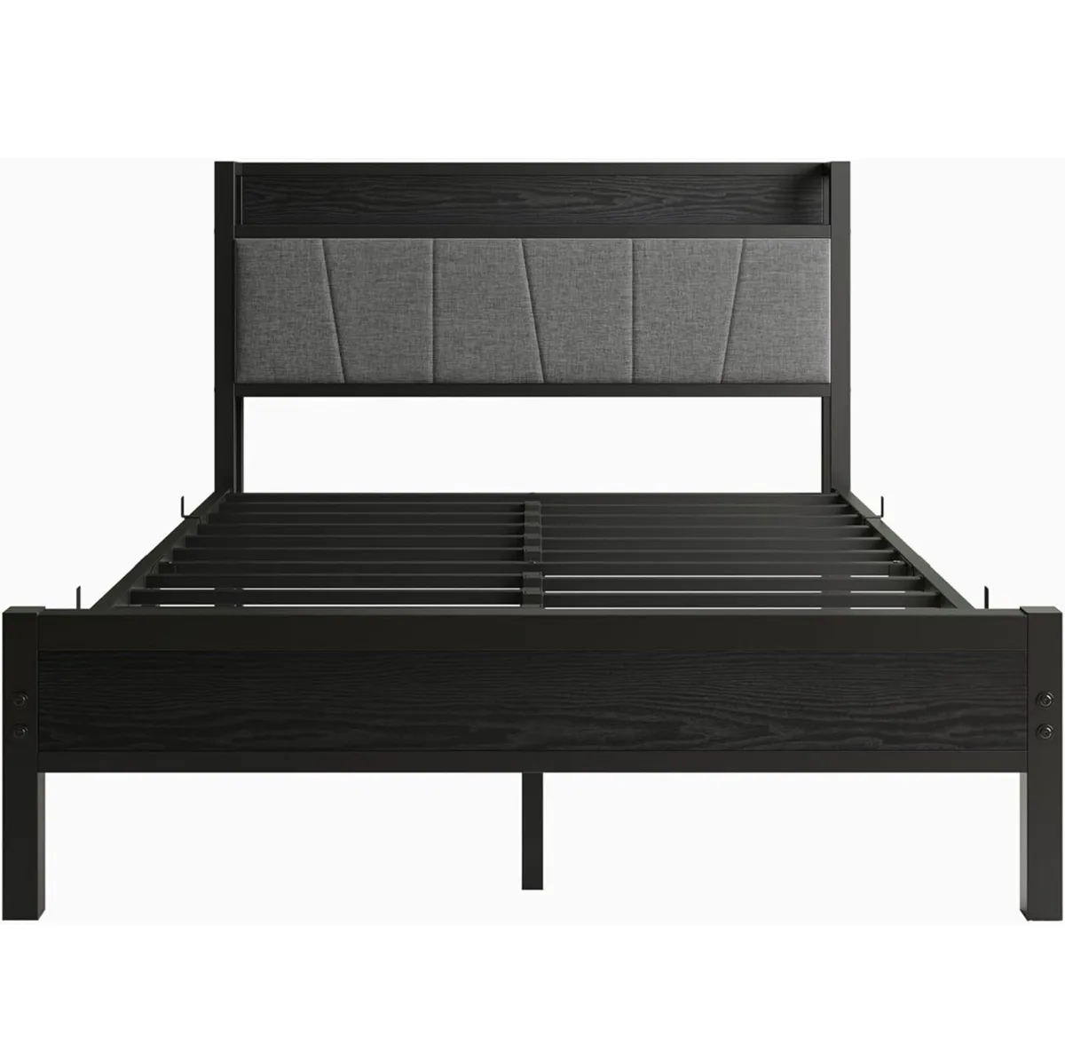 Double Bed Frames with Wooden Storage Headboard - Image 2