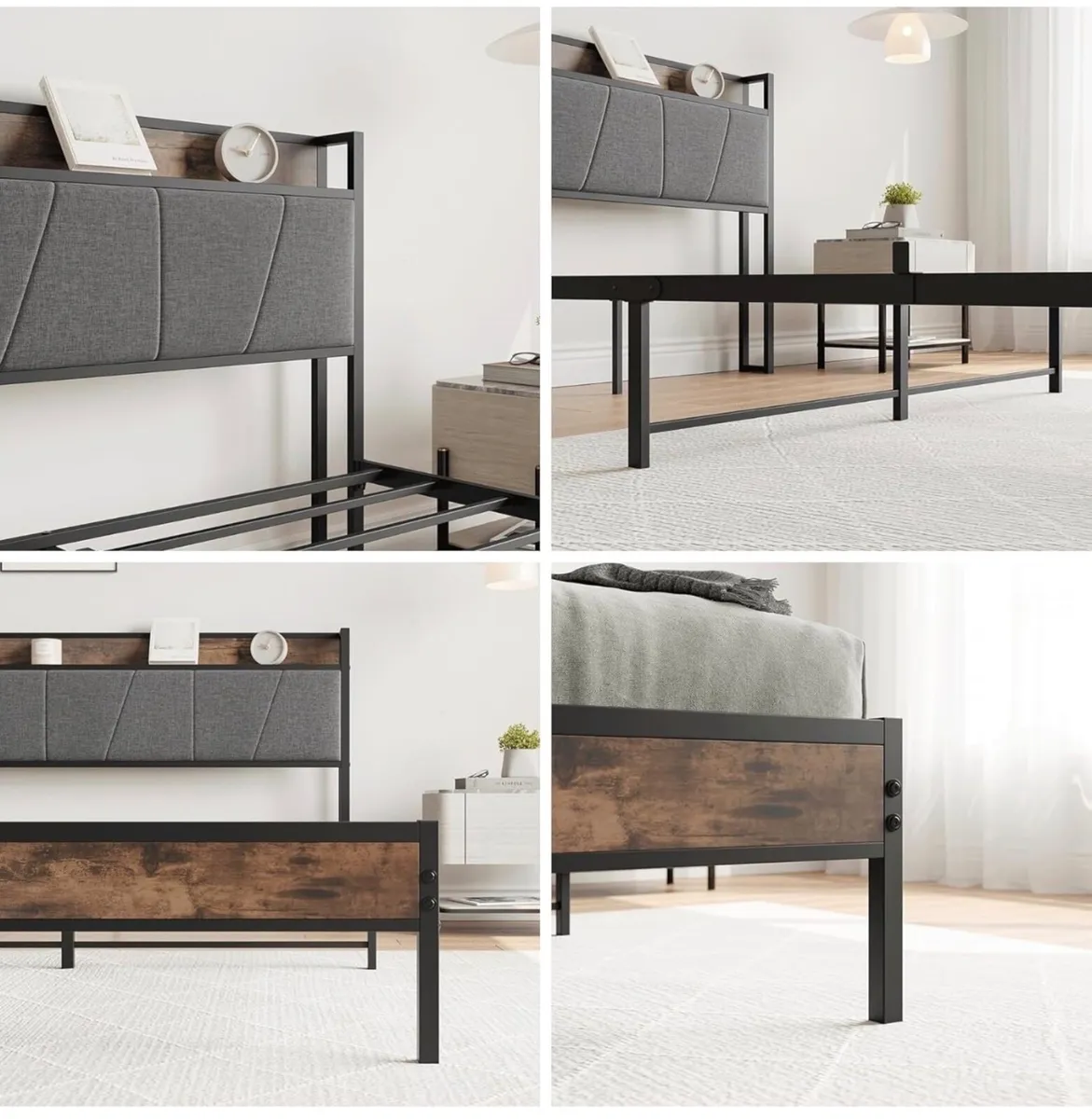 Double Bed Frames with Storage Headboard - Image 3