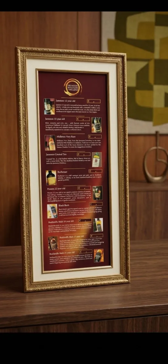 Irish whiskey framed pic