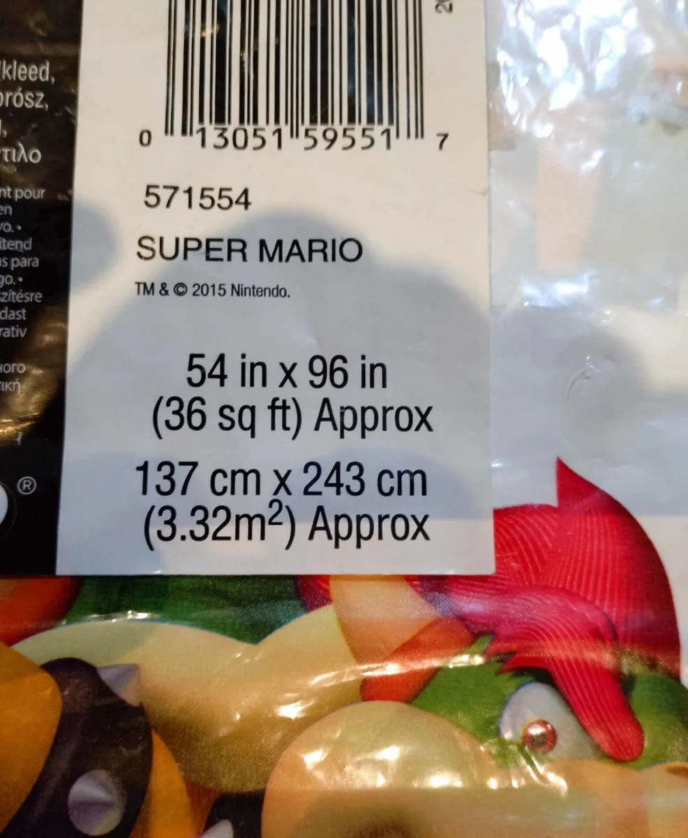 Kids Super Mario Plastic Table Cloth (brand New). - Image 4