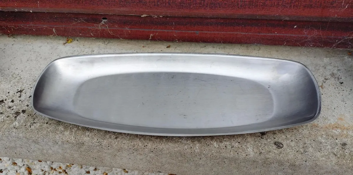 Stainless Steel Tray, Sugar & Milk Jug. used. - Image 2