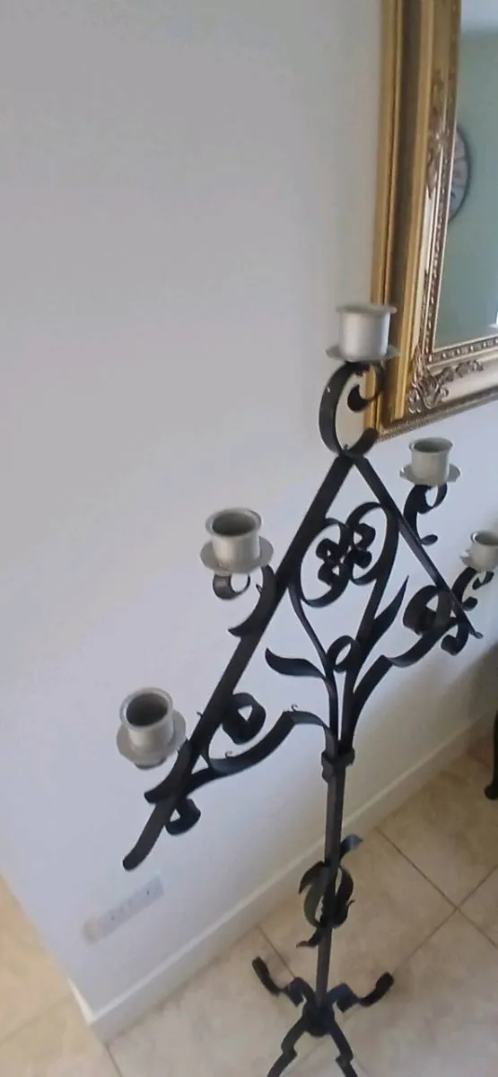 Large wrought iron candle holder - Image 1