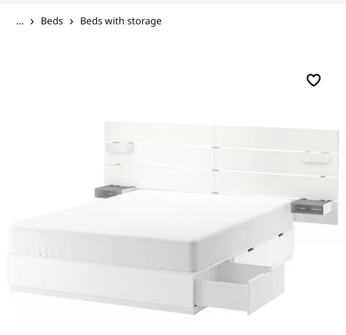 Bed frame storage and headboard,brown-Ikea model - Image 1