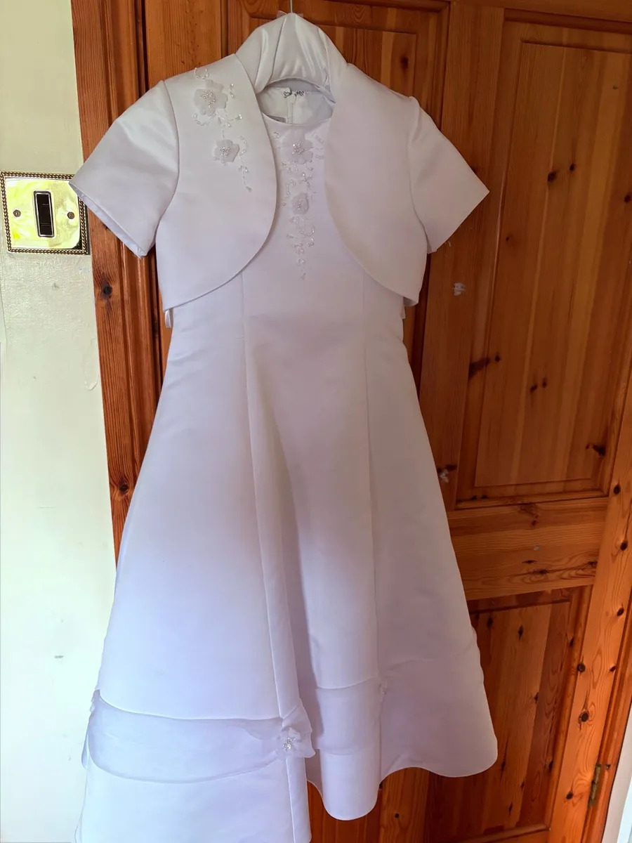 Communion Dress with little jacket and headpiece - Image 1