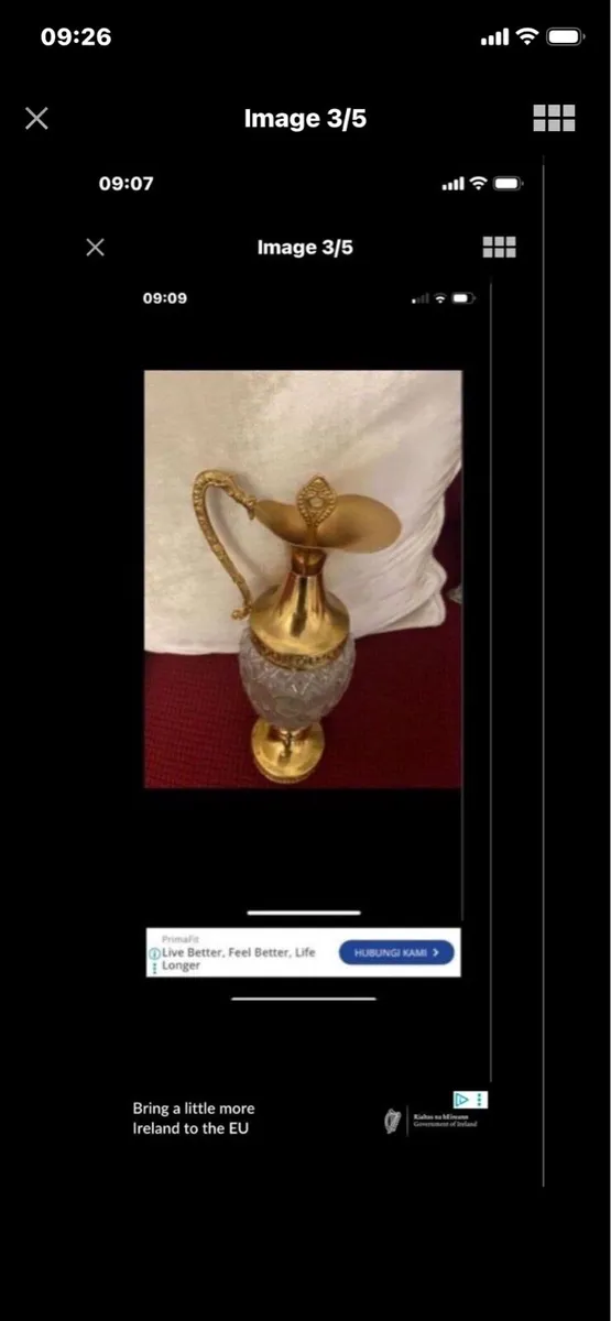 Vintage Crystal Claret Jug - Image 3