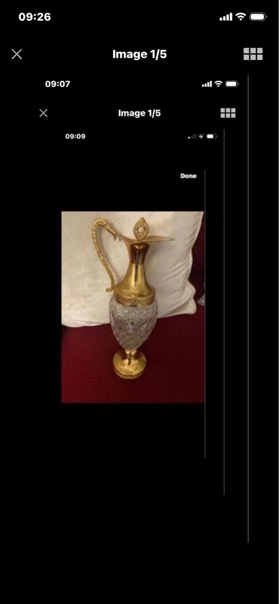 Vintage Crystal Claret Jug - Image 1