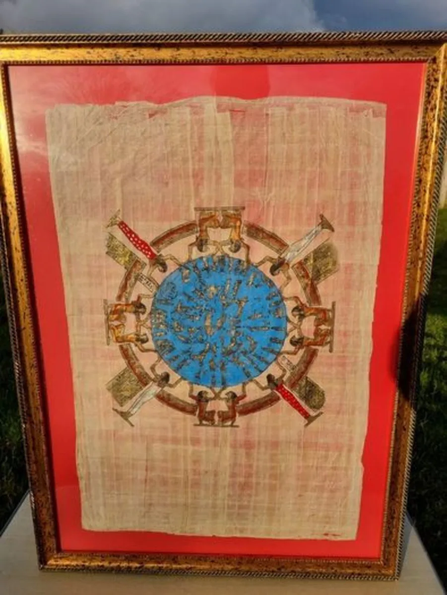 Egyptian Art Vintage Papyrus Handmade - Image 1