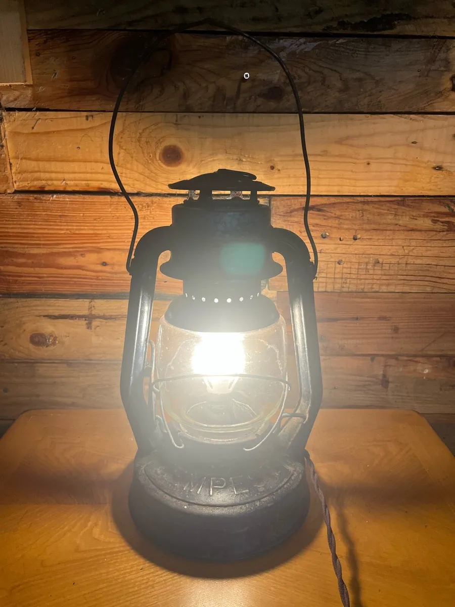 Antique Oil lamp converted to electric - Image 1