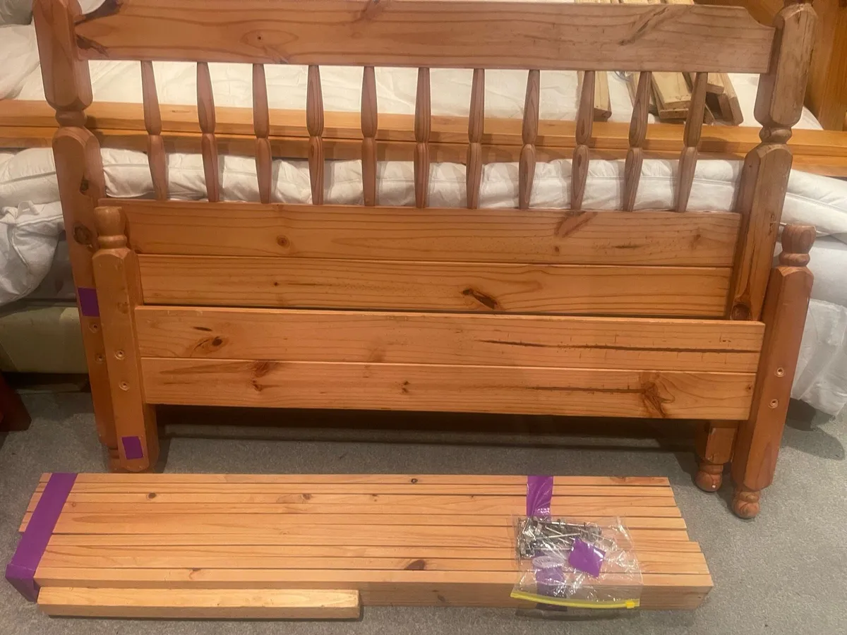 Lovely Solid 4Ft 6” Double Wooden Bed - Deliver - Image 2