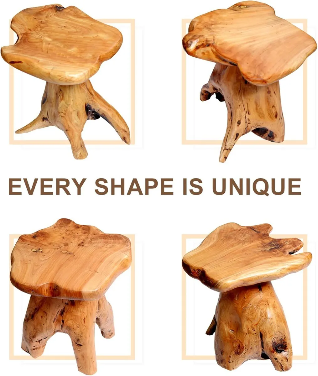 Wooden Stool Solid Cedar Each One is Unique - Image 4