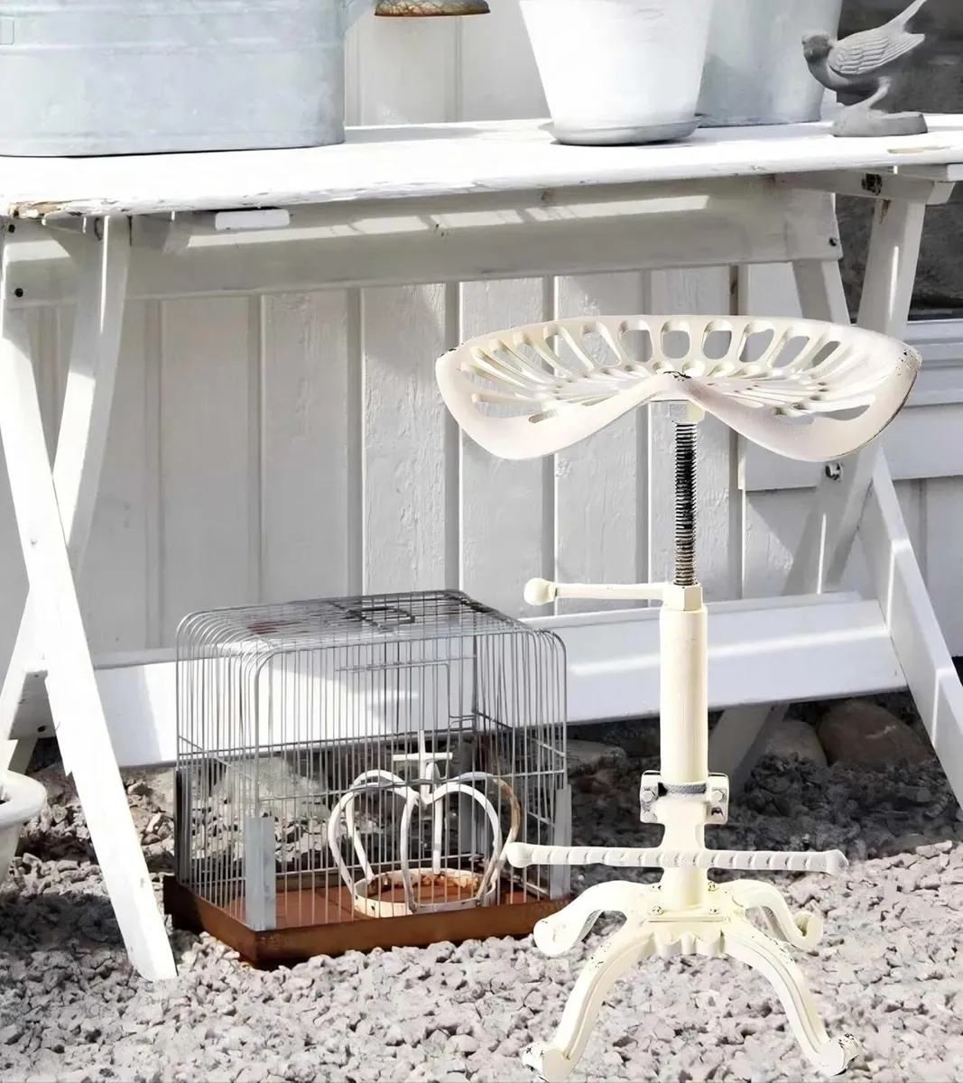 Vintage Industrial Bar Stools Cast Iron Tractor - Image 1