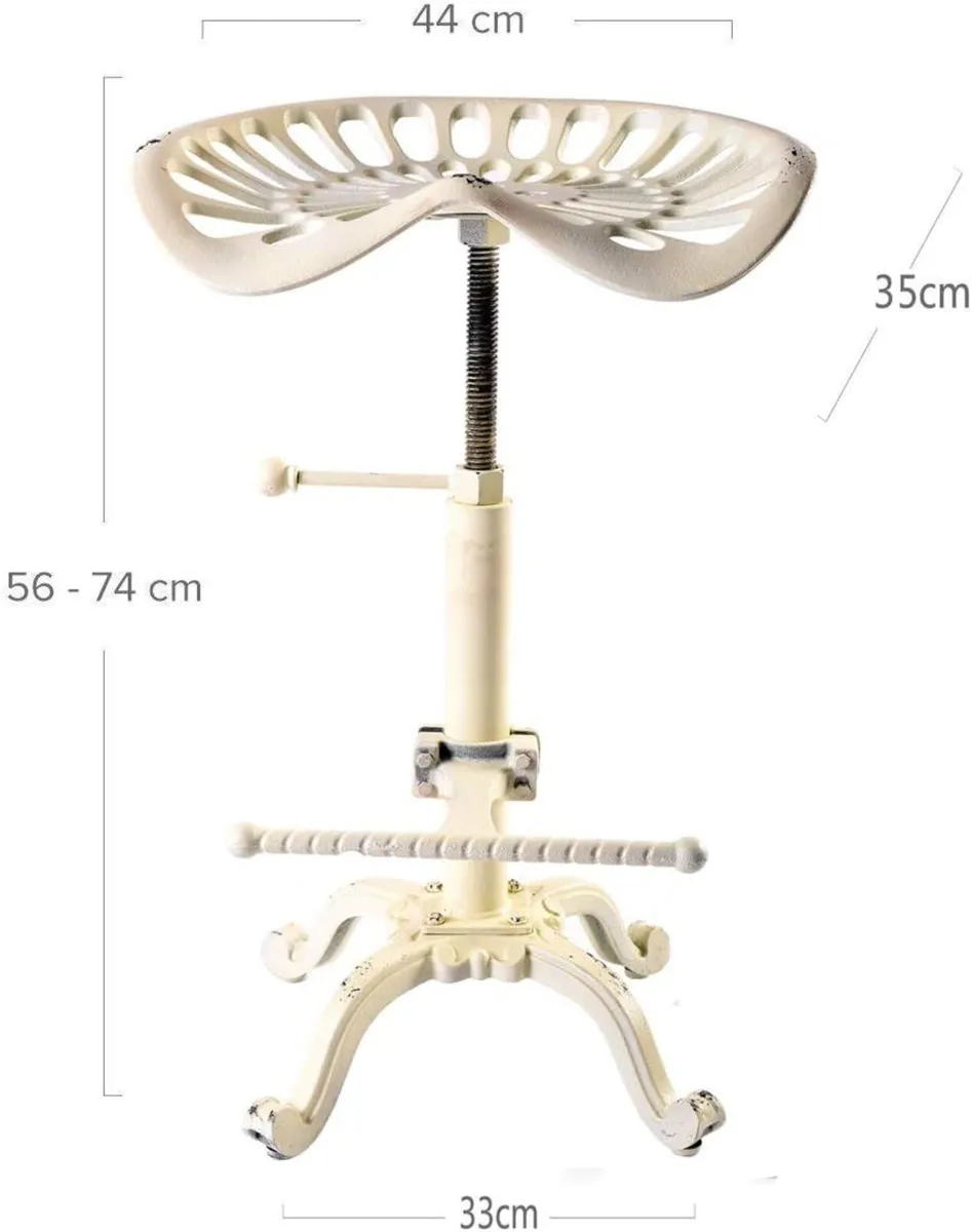 Vintage Industrial Bar Stools Cast Iron Tractor - Image 2