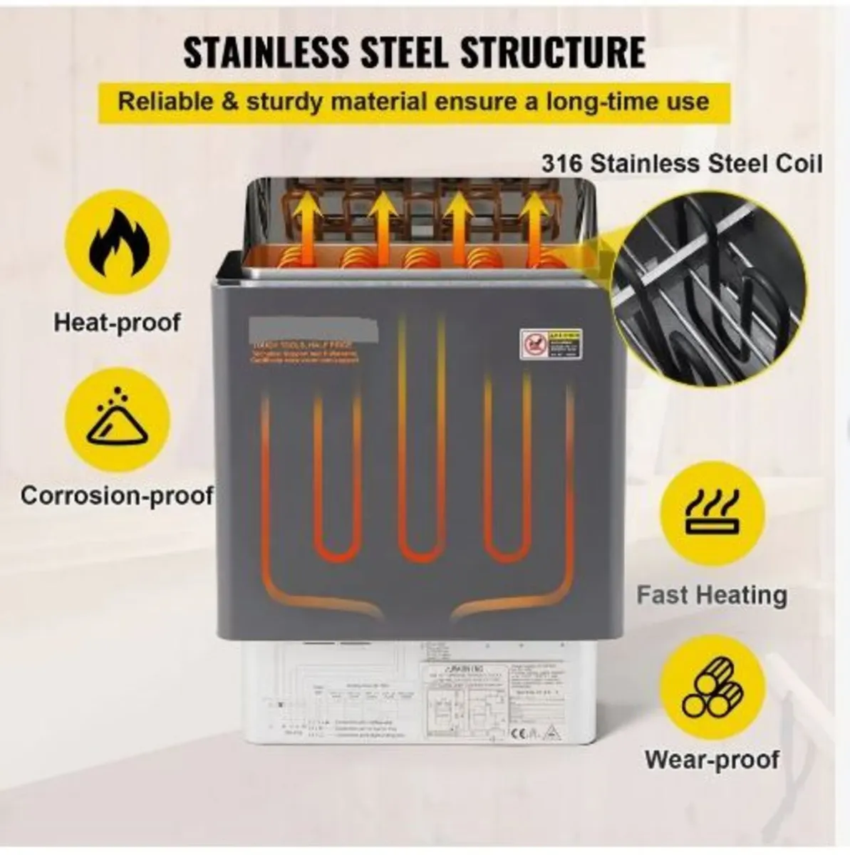 9KW Electric Dry Sauna Heater Stove - Image 3