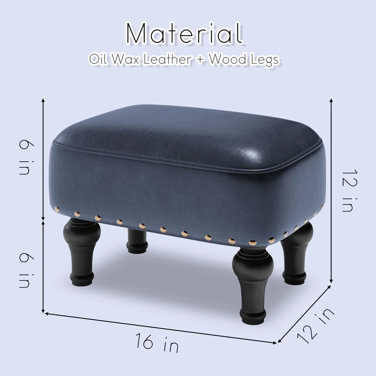 Ottoman Leather Foot Rest with Thicker Foam - Image 3