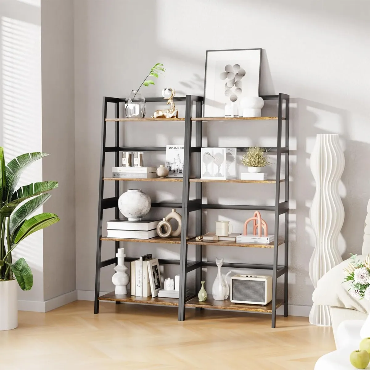 Ladder Shelf 4 Tier Bookshelf Freestanding - Image 2