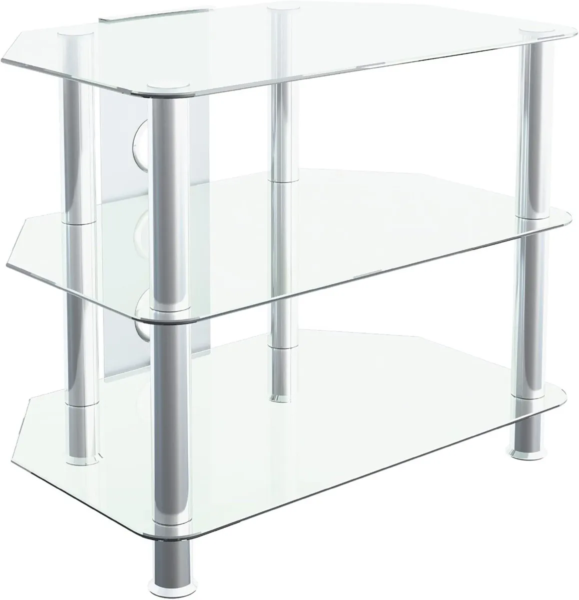 Glass Corner TV Stand – Universal Clear Unit 60cm - Image 1