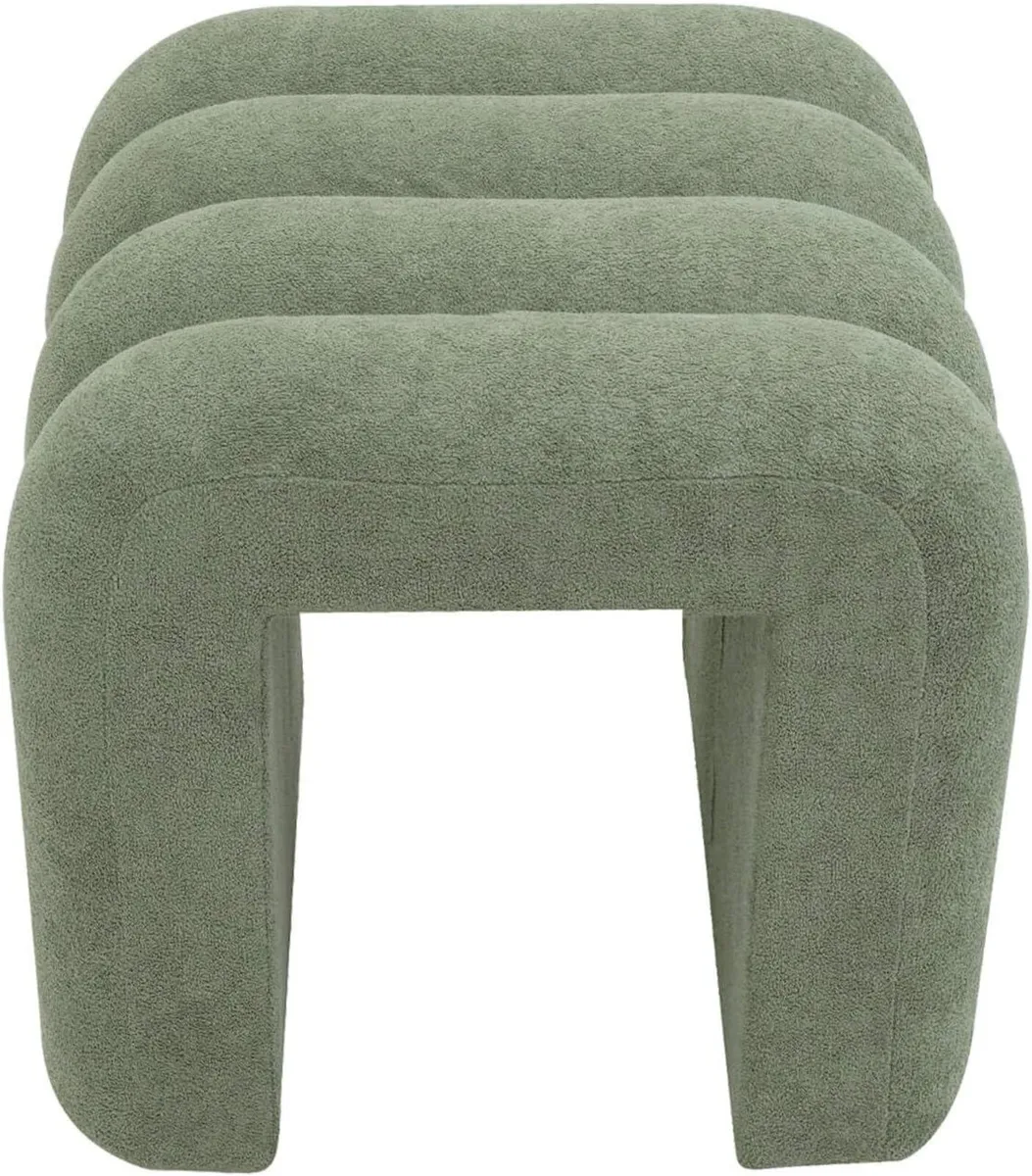 Set 2 Modern Footrests Low Pouf Stools Dark Green - Image 4