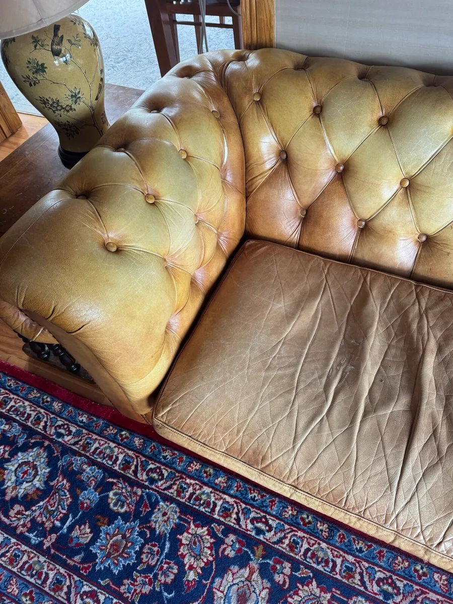 Chesterfield Italian Leather Couch - Image 2