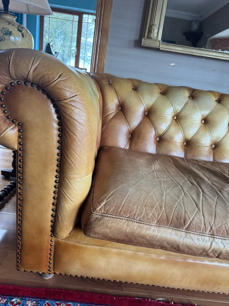 Chesterfield Italian Leather Couch - Image 3