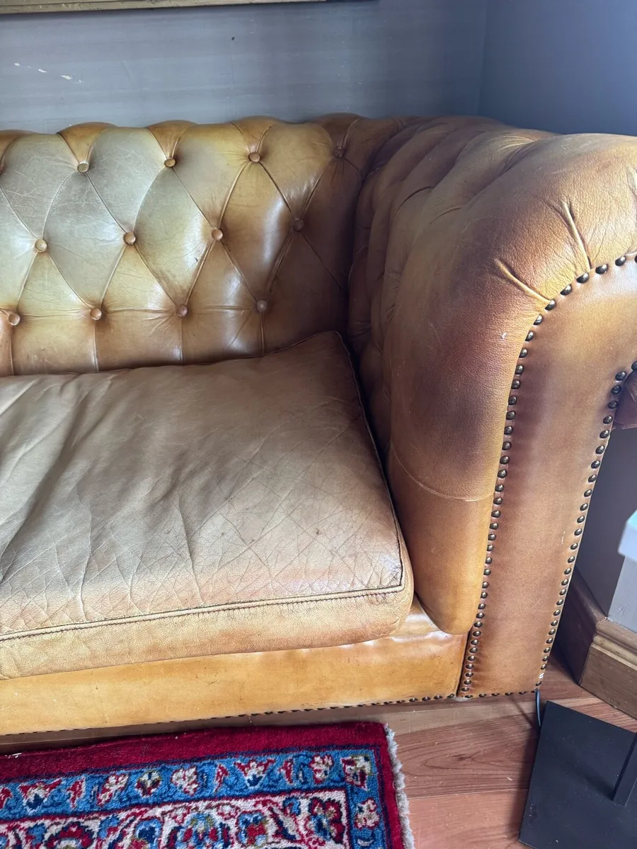 Chesterfield Italian Leather Couch - Image 4