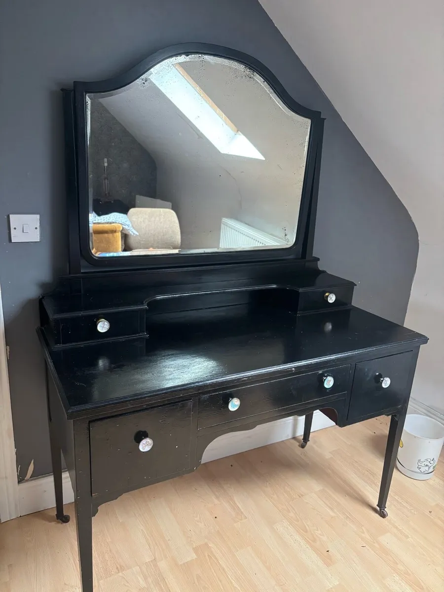 Old style black dressing table - Image 1