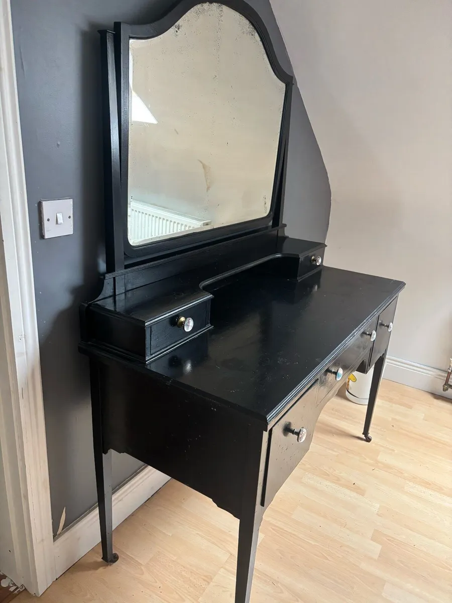 Old style black dressing table - Image 2