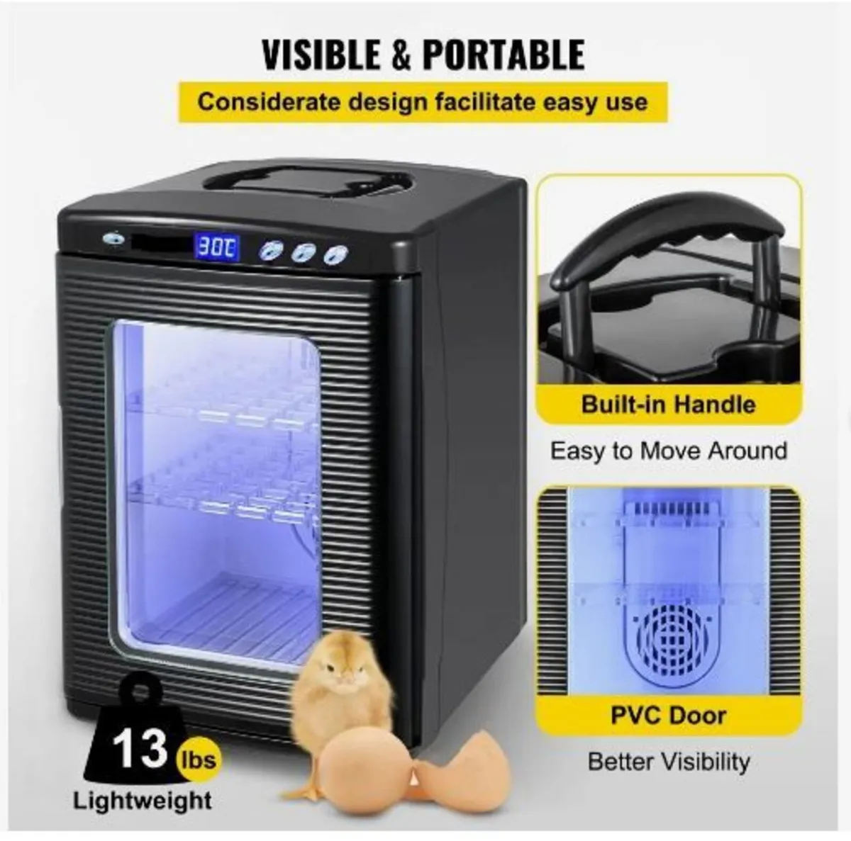 Black Reptile Incubator 25L Scientific Lab - Image 2