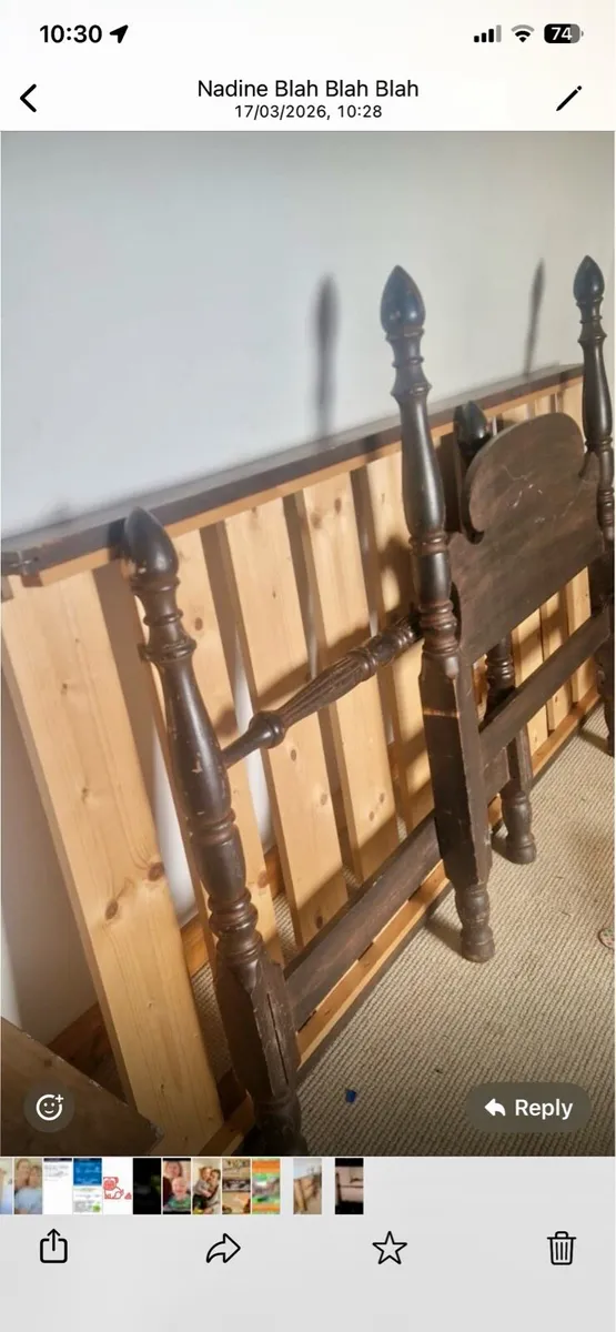 Traditional solid turned Wood Single Bed Frame - Image 2
