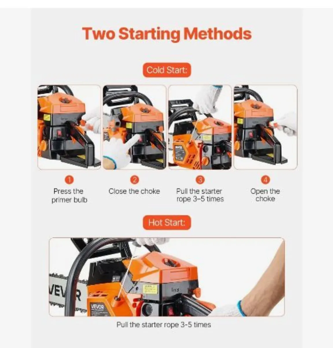 58 cc Gas Chainsaw, 20 inch Gas Powered - Image 4