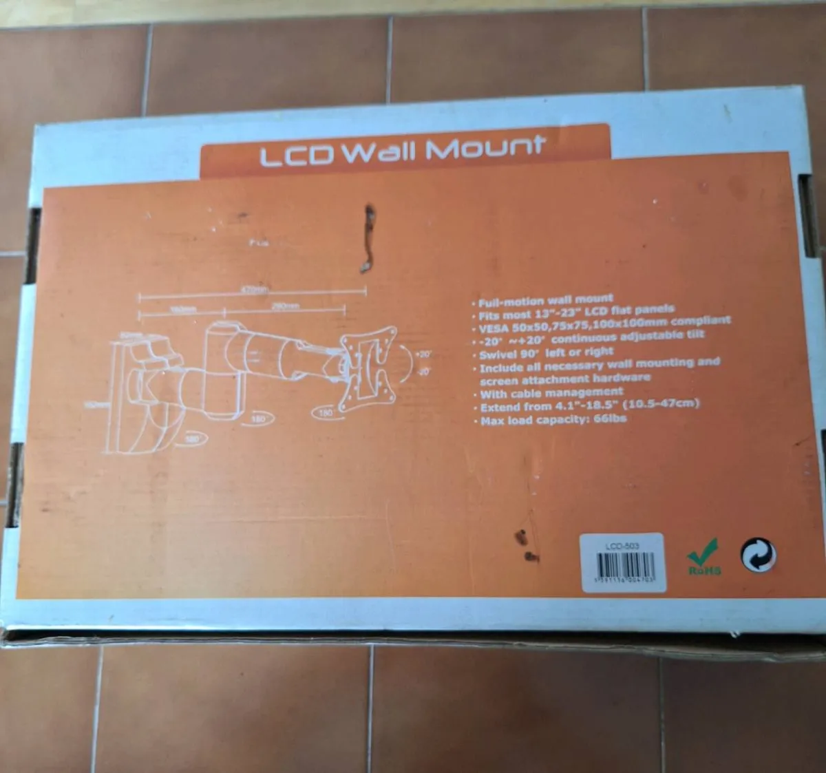 Brateck TV wall mount 13 to 23 inches - Image 2