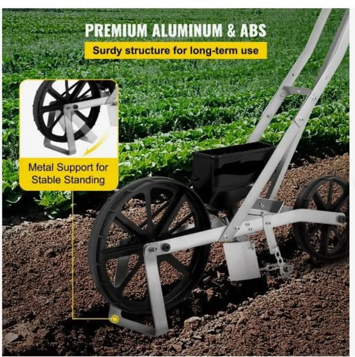 Garden Seeder, Metal Precision Garden Push - Image 2
