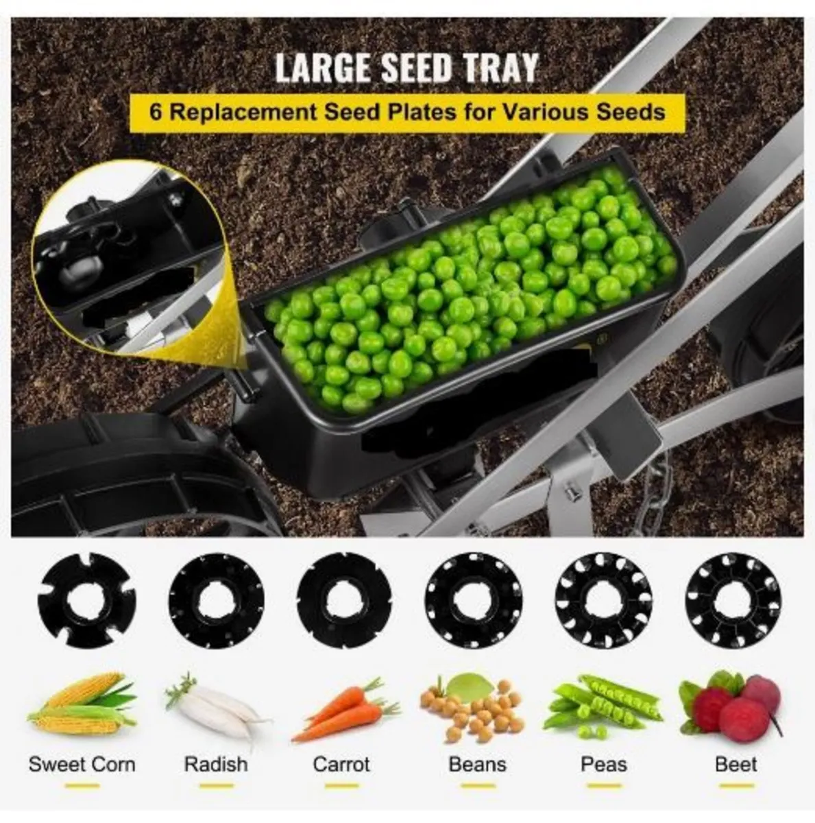 Garden Seeder, Metal Precision Garden Push - Image 4