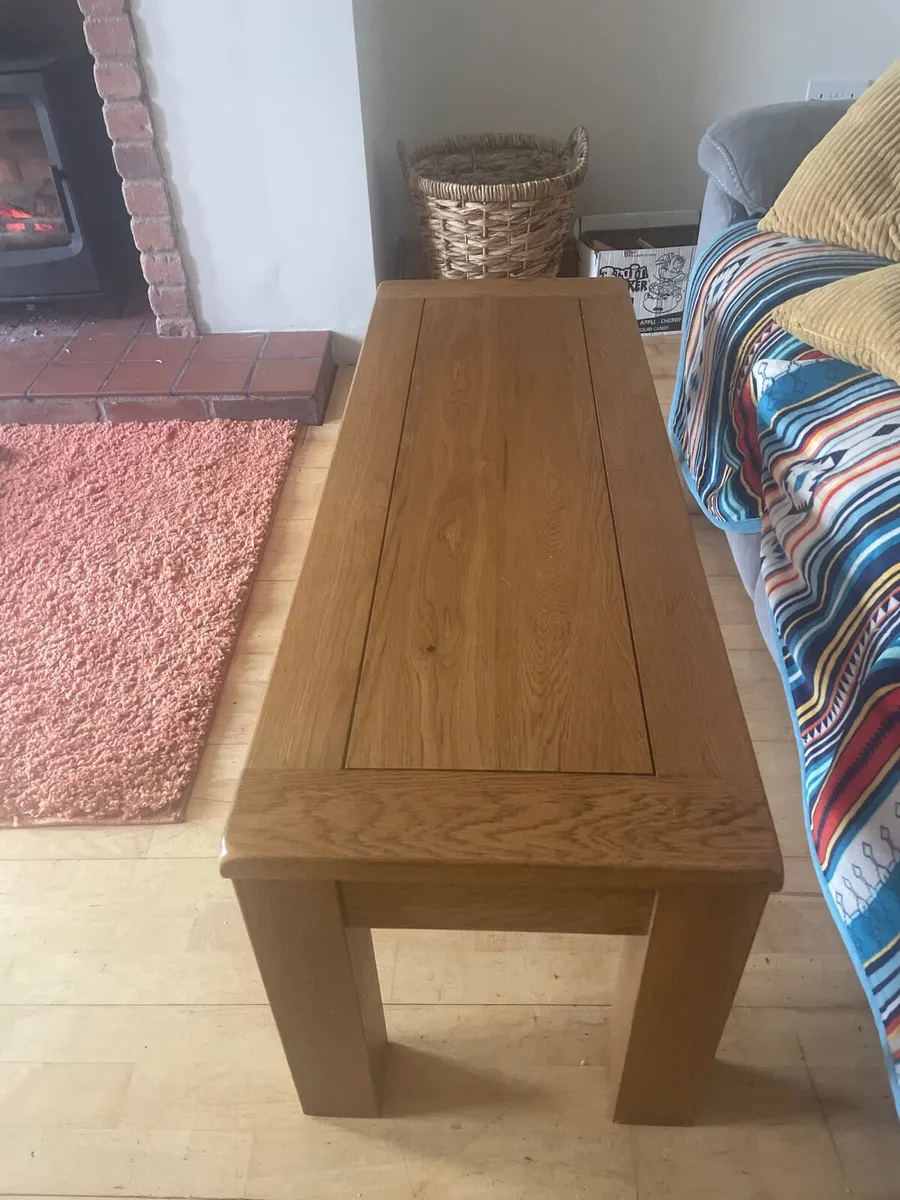 Solid Oak Coffee Table/Bench - Image 1