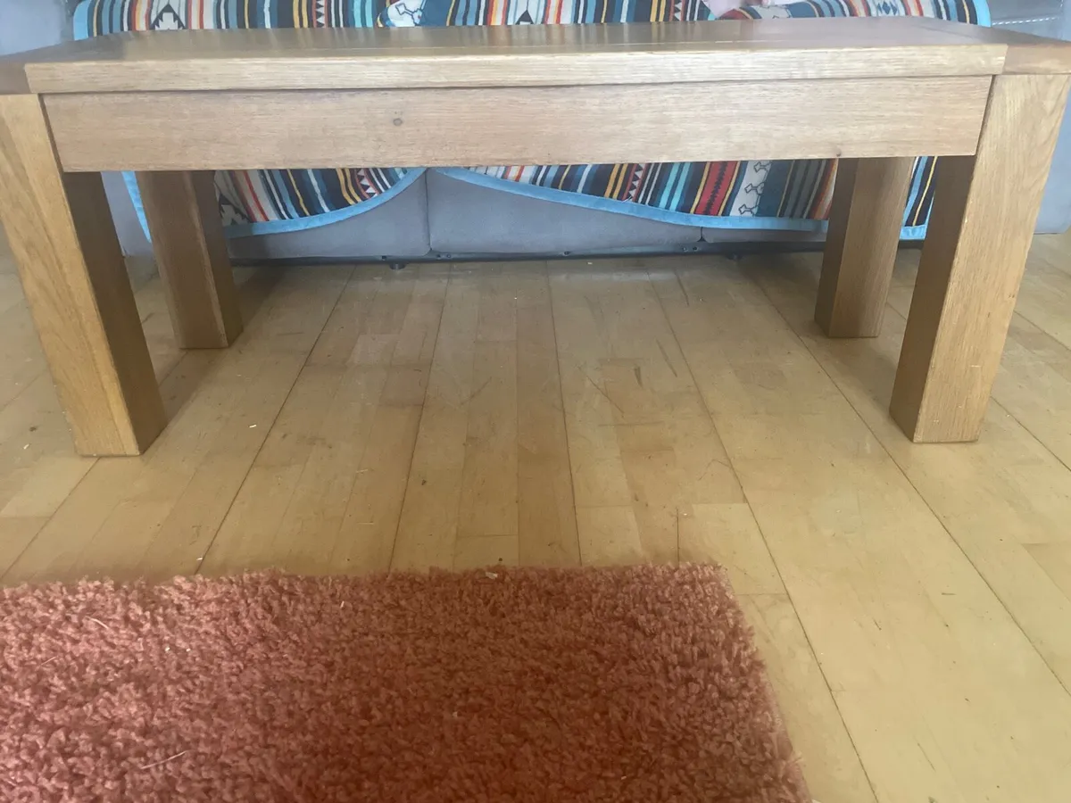 Solid Oak Coffee Table/Bench - Image 2