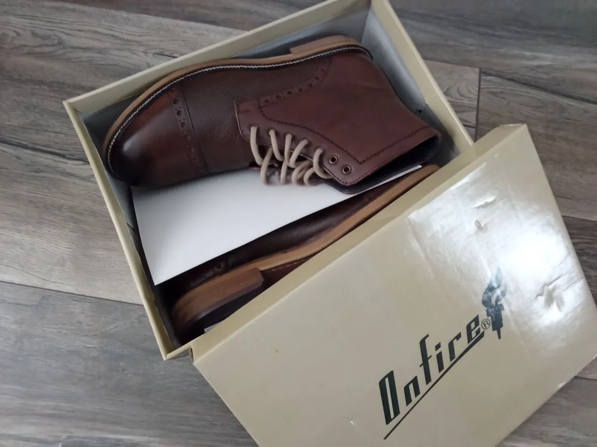 Onfire Brand Mens Textured Leather Boots - Image 3